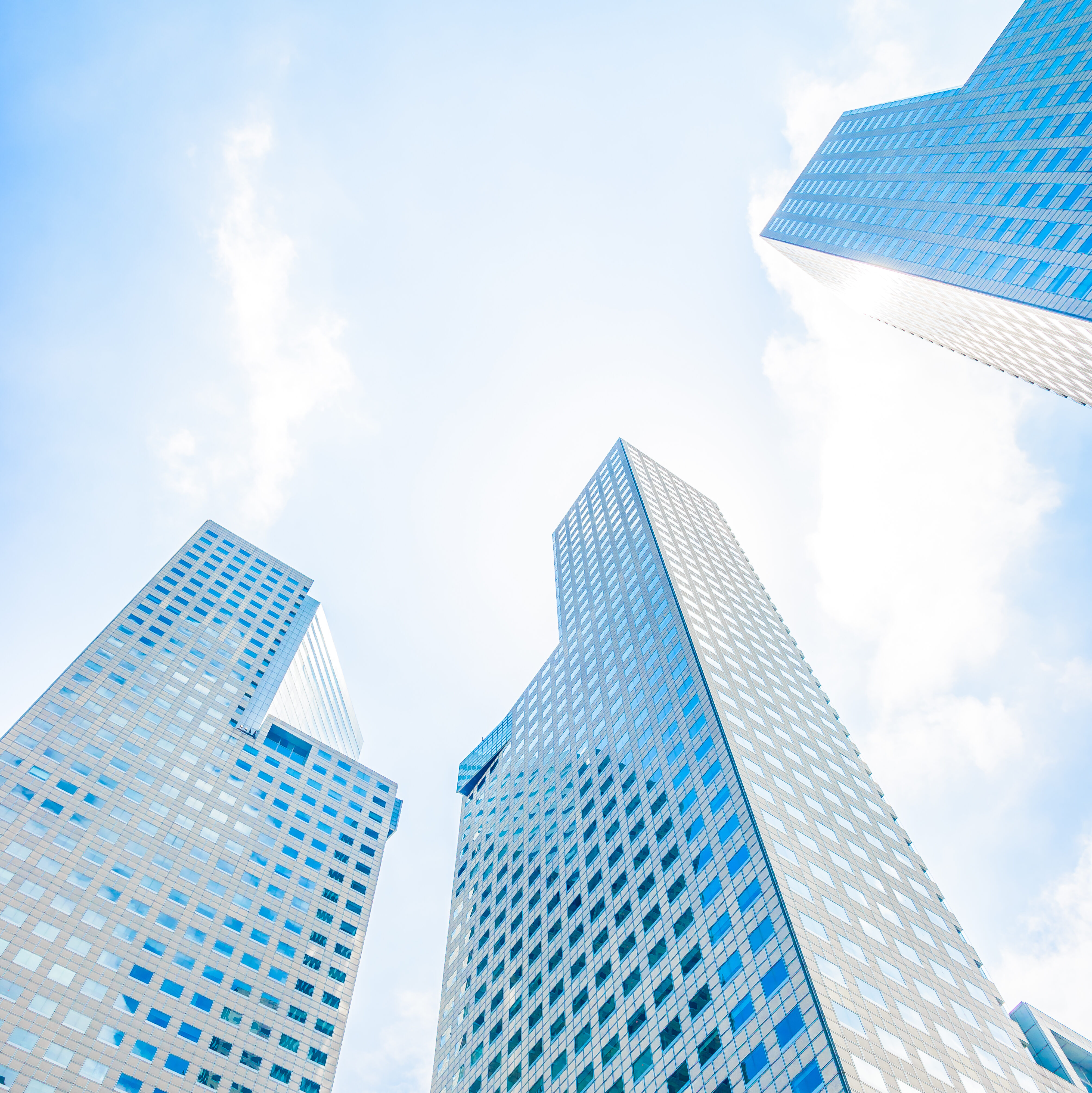 Skyscraper building at singapore - bright light processing style pictures